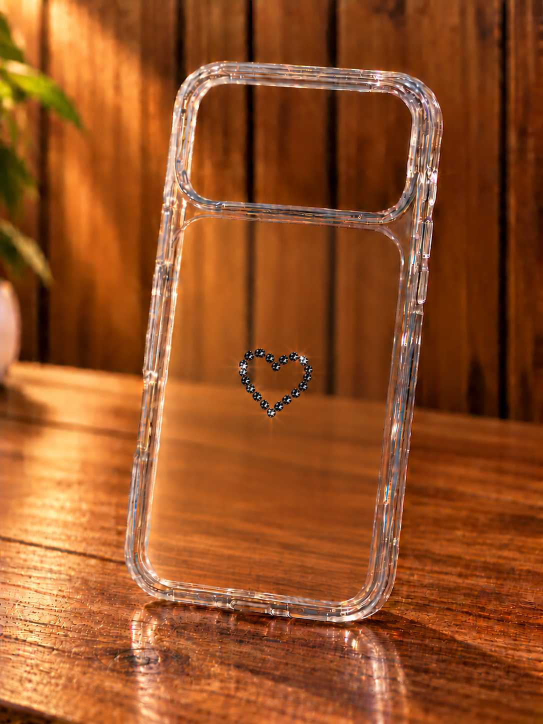 Jeweled Heart Clear Phone Case