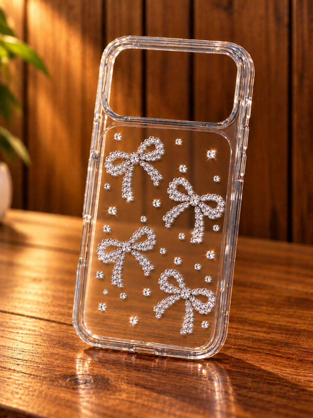 Sparkling Rhinestone Bow Phone Case