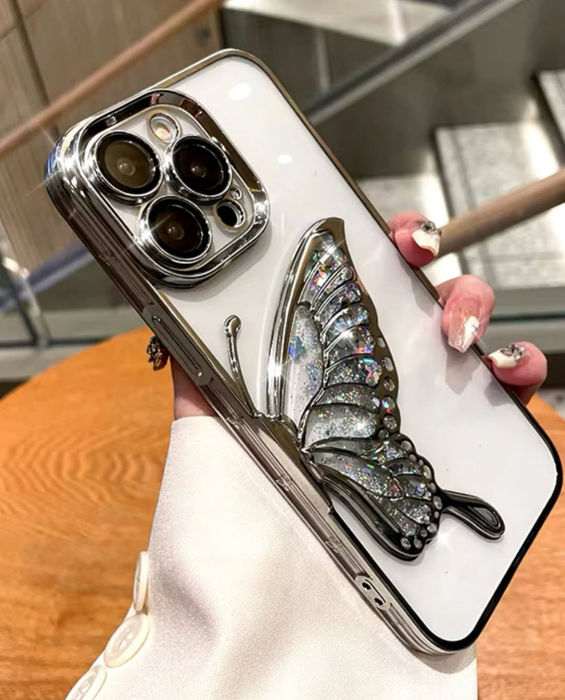 Premium Quality Butterfly Glitter Case For IPhone Including 16 Series